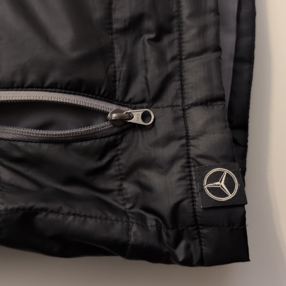 Mercedes Benz Black Quilted Vest with Zipper Pockets